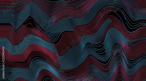 Abstract Wavy Lines and Distorted Colors Background.