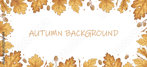 Autumn background with soft watercolor gradient and blurred fall leaves creating an abstract seasonal backdrop with warm colors and gentle bokeh effects