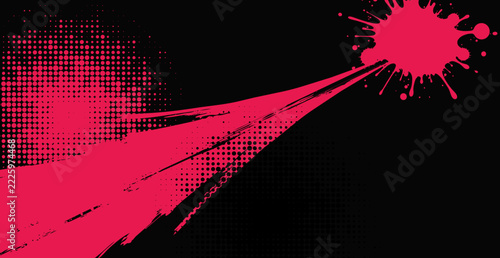 Black and red abstract grunge background with halftone style.