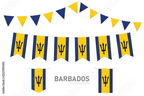 Barbados national flag collection, Flag garlands festive bunting triangle banners and hanging flag