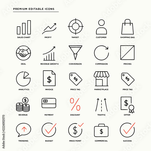 Recruitment and Hiring Line Icons Set – Minimal Monoline Outline Vector Collection