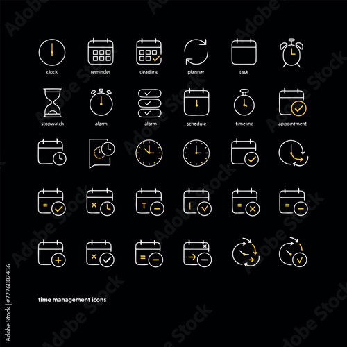 Business Finance and Accounting Line Icons Set – Minimal Monoline Outline Vector Collection