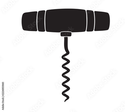 corkscrew on white background
