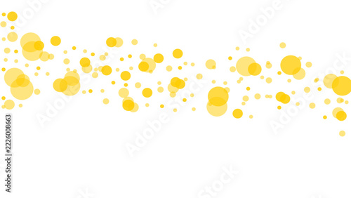Abstract background with yellow circles confetti and dots in vector