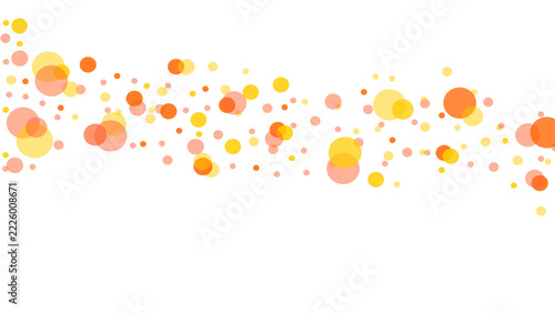Confetti background yellow and orange circles festive dots vector