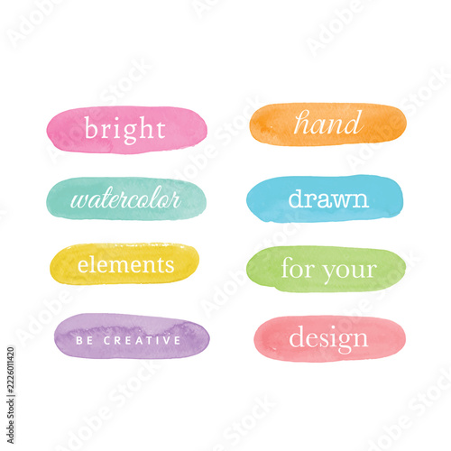 Hand drawn watercolor elements