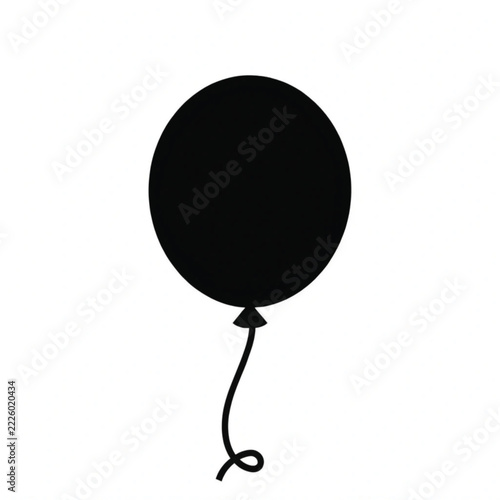 black balloon isolated on white