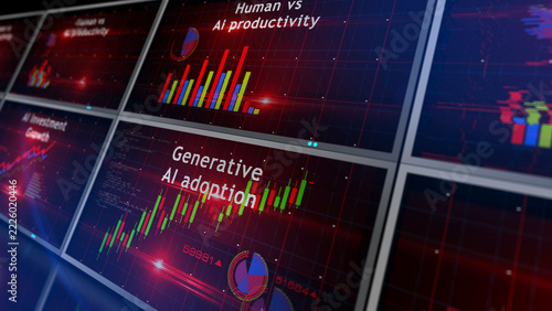 AI growth charts and graphs diagram illustration