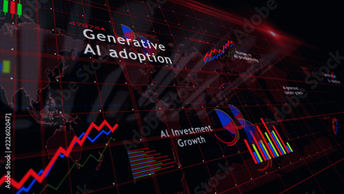 AI growth charts and graphs diagram illustration