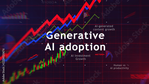 AI growth charts and graphs diagram illustration