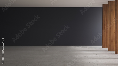 empty room with black wall