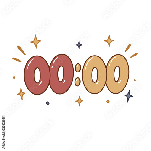 Midnight Clock 00:00 Illustration