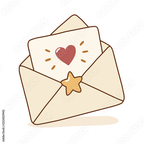 Open Envelope Greeting Card Illustration
