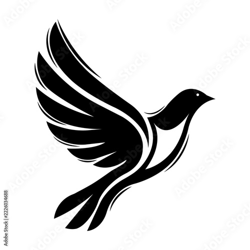 Black Flying Dove Bird Silhouette