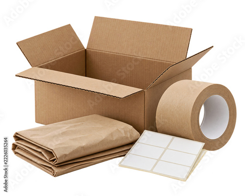 Compact Parcel Packing Kit Arrangement