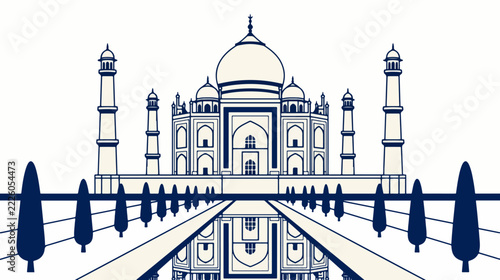 Iconic Indian Landmark in Minimalist Two Tone Vector Design