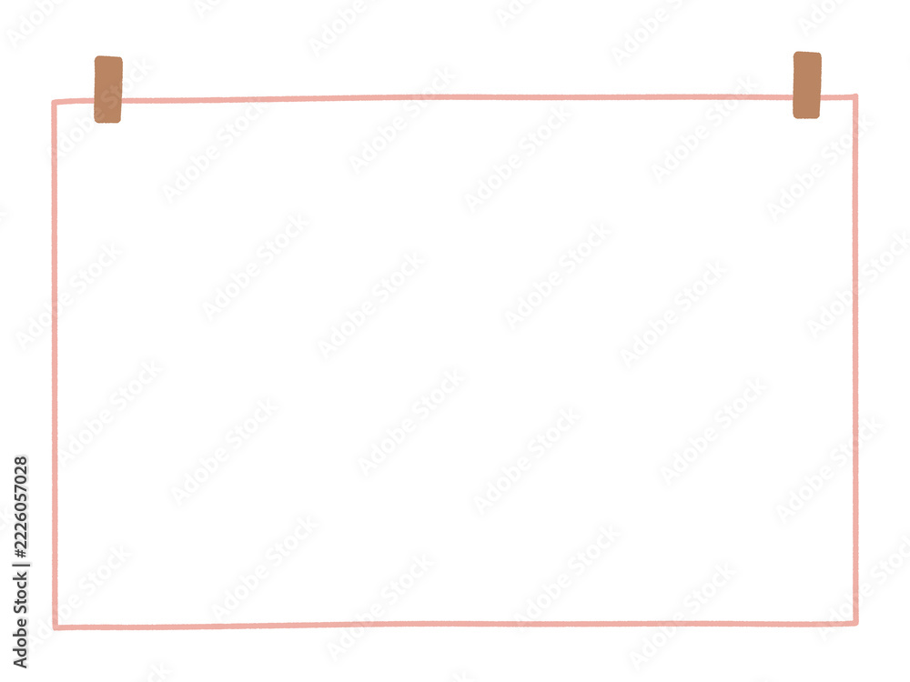 Regtangle Frame Simple pink rectangle frame with masking tape design for note and photo ...