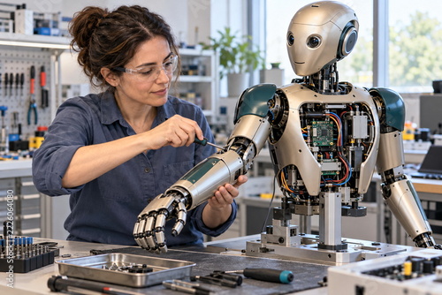 technicienne en montage de robots