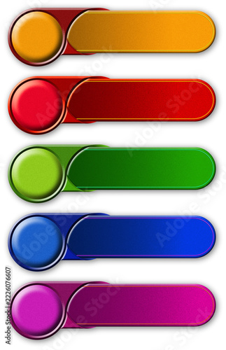 set of colorful banners with shadow