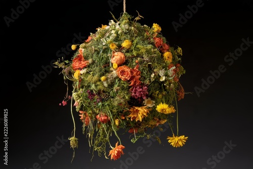 Botanical disco ball, 1970s retro tropical