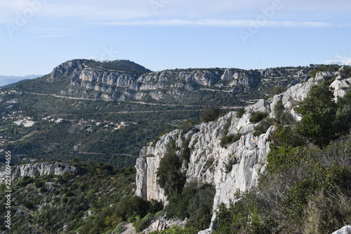 Scenic view of cliffs and hilltops in the South of France