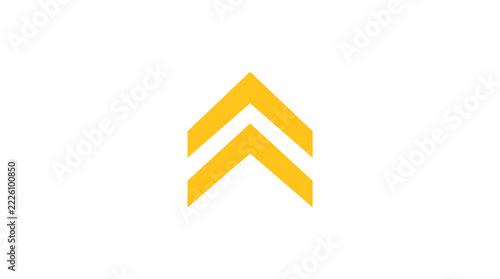 Yellow double chevron arrows pointing up representing scroll up and level up