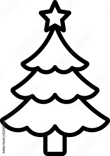 Christmas Tree Line Icon