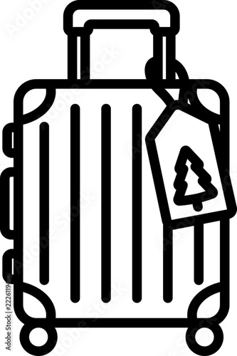 Christmas Suitcase Line Icon