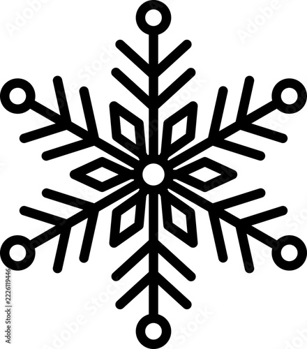 Christmas Snowflake Line Icon