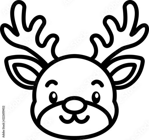 Christmas Reindeer Line Icon
