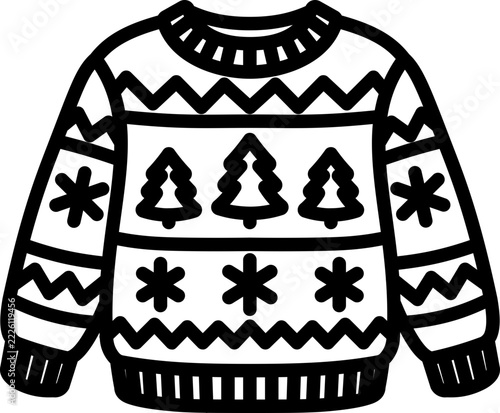 Christmas Sweater Line Icon