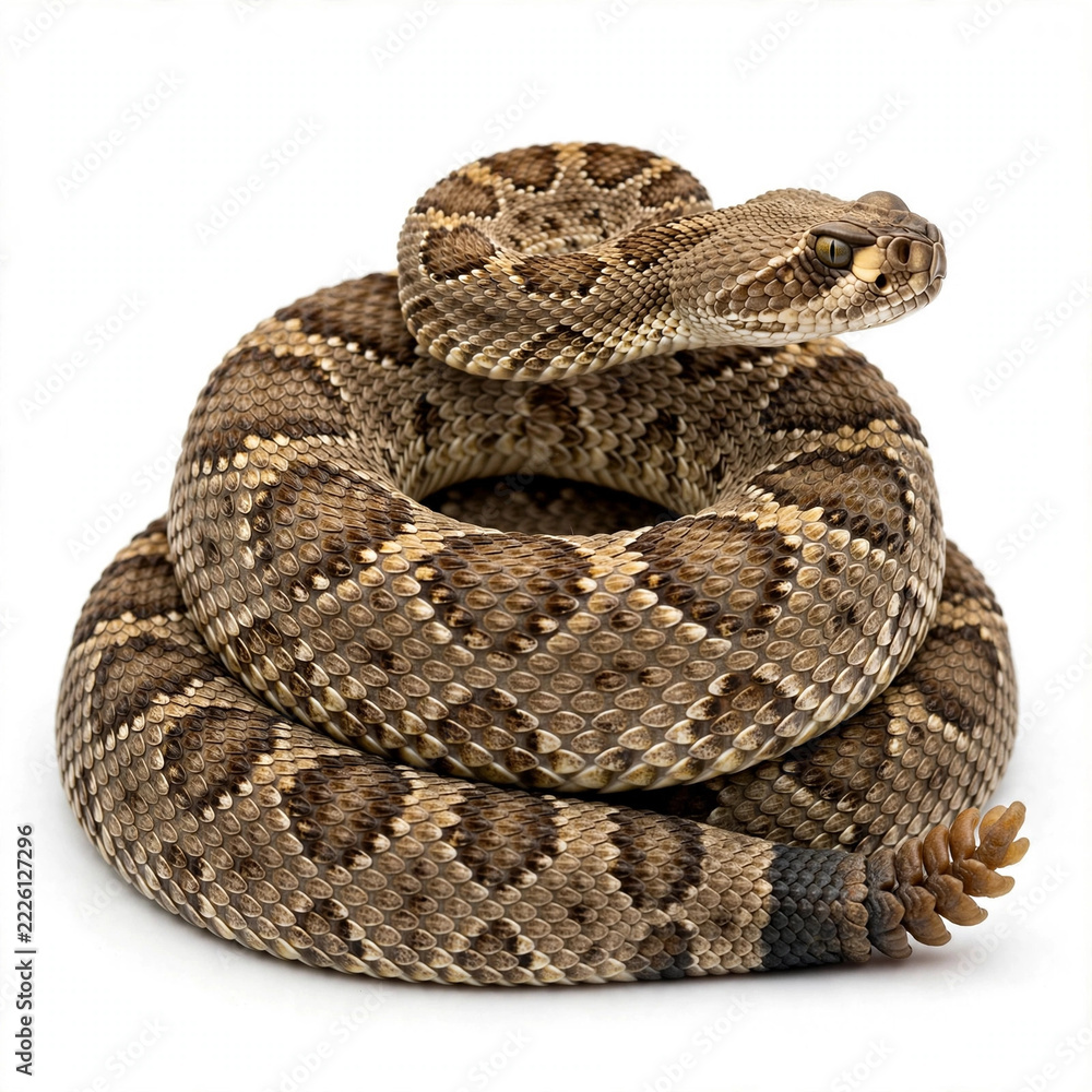 Fototapeta premium rattlesnake on white background