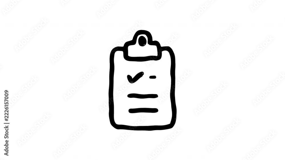 Clipboard For Notes And Task Lists Doodle Animation With Alpha Channel ...
