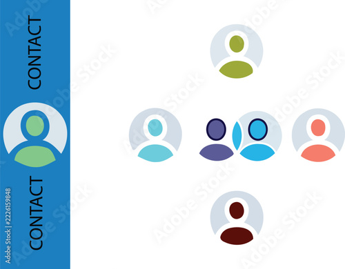 Contact Management Illustration With Colorful User Avatars