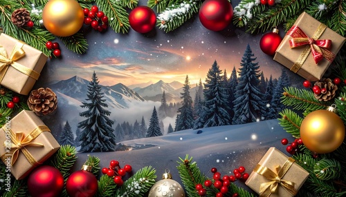 christmas tree and gifts