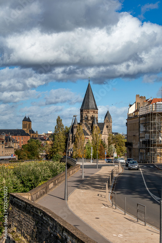 Metz, a tourist city with a cathedral, waterfront area and historic districts, moselle, lorraine, france