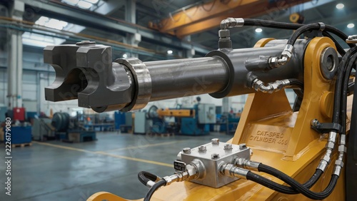 Industrial hydraulic system components for heavy machinery repair including cylinders, pumps, and pneumatic equipment parts