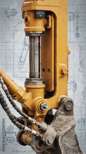 Industrial hydraulic system components for heavy machinery repair including cylinders, pumps, and pneumatic equipment parts