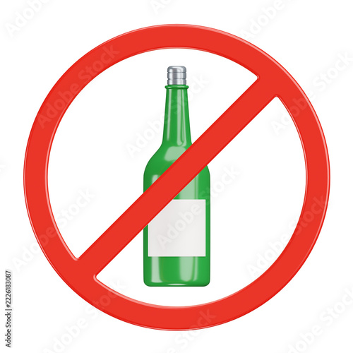No Alcohol 3D Render. Alcohol Free 3D Render.