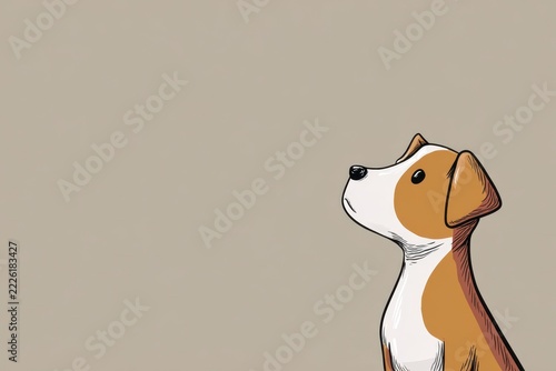Dog Cartoon Looking Up