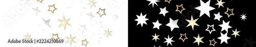 Festive glowing stars background with golden and white elements