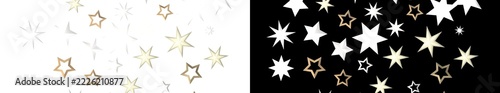 Elegant Starry Pattern with Golden and White Elements