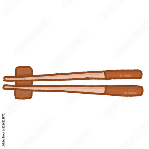Pair of Wooden Chopsticks Cartoon Illustration
