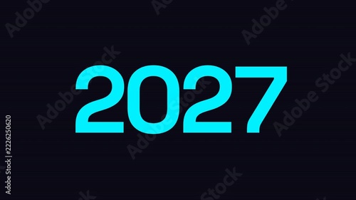 2027 Cyberpunk Scanline Futuristic New Year Background