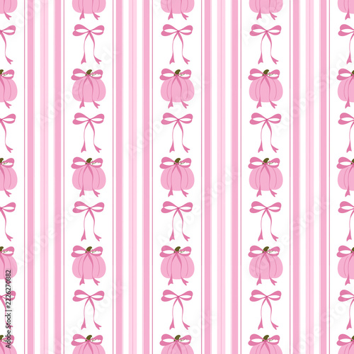Valentines day fabric design featuring pink flowers bows stripes for
