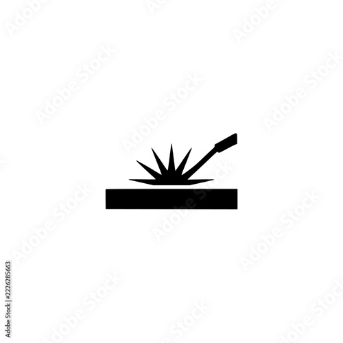 Welding icon. Solid black glyph of a welding for construction and building.