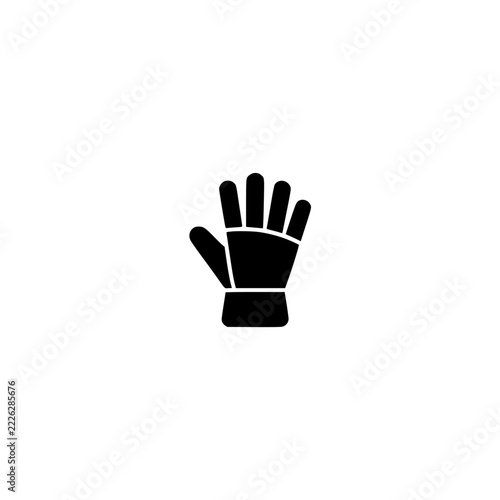 Work gloves icon. Solid black glyph of a work gloves for construction and building.
