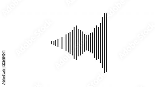 Minimalist audio equalizer waveform pulsing seamlessly on white background