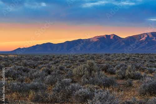 Arid Desert in Northern Nevada at sunrise during Autumn