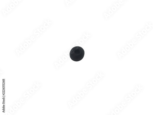 Small black rubber stopper or plug isolated